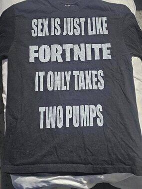 Shaka Wear Black T-Shirt Size LSex is Just Like Fortnite It Only Takes Two Pumps